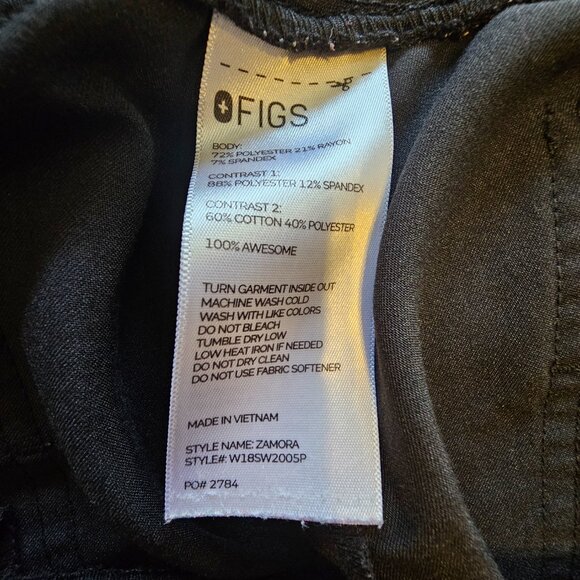Figs Black Zamora™ High Waisted - Petite Jogger Scrub Pants XL - Black - petite - Picture 12 of 13